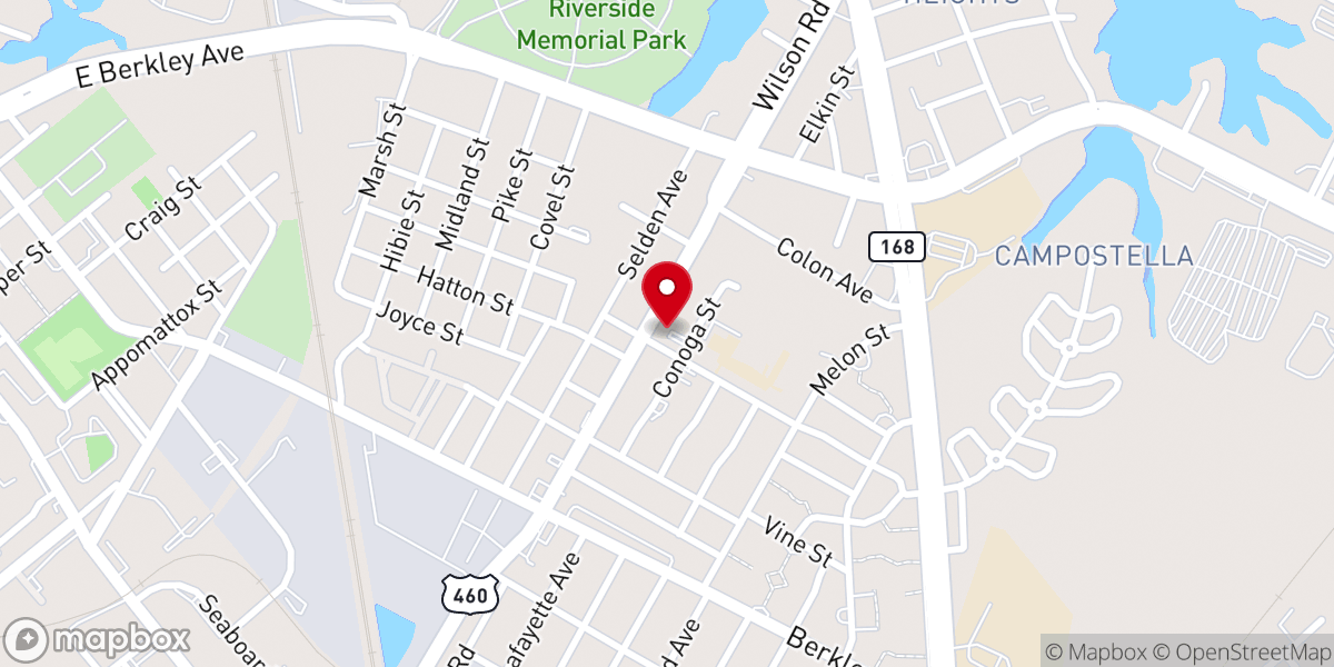 Map showing location of First Pentecostal Church