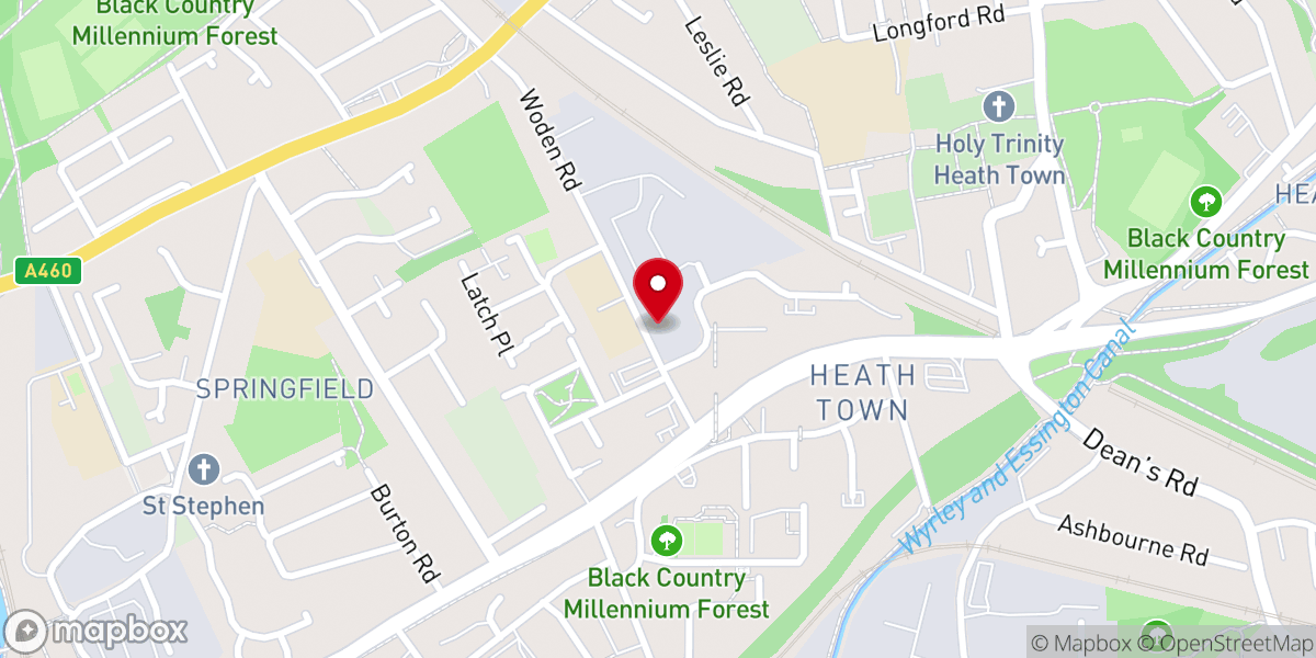 Map showing location of Living Waters Church Wolverhampton