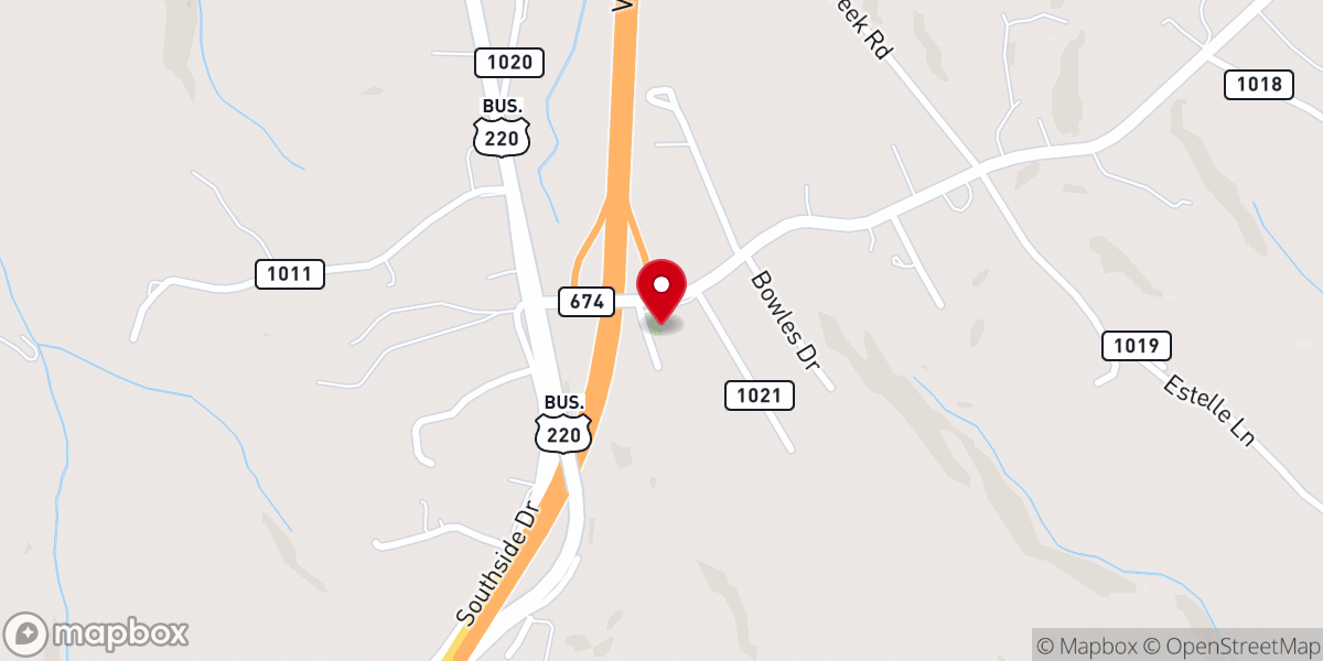 Map showing location of Henry Fork Church-The Brethren