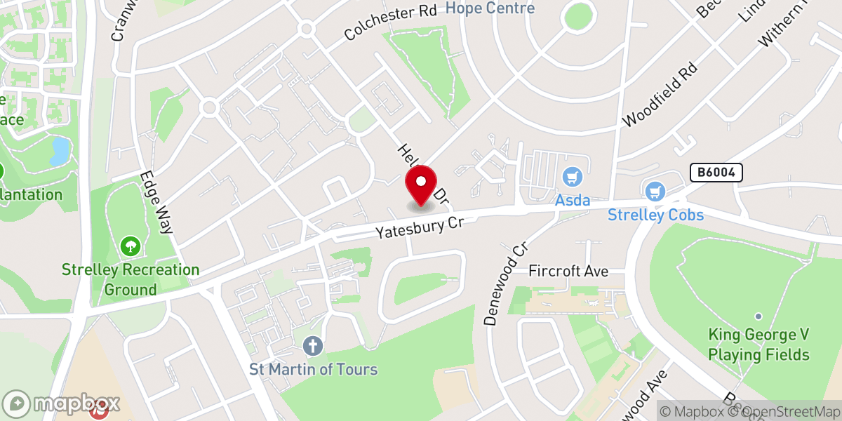 Map showing location of Ark Church Nottingham