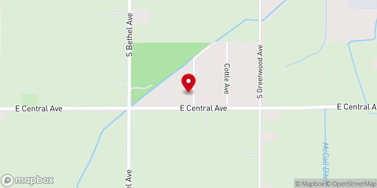 Map showing location of Abundant Life Worship Center.