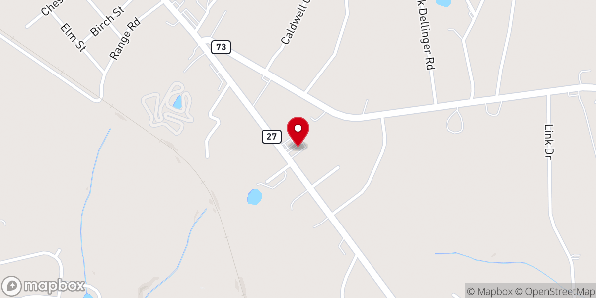 Map showing location of Lincoln Church of Christ