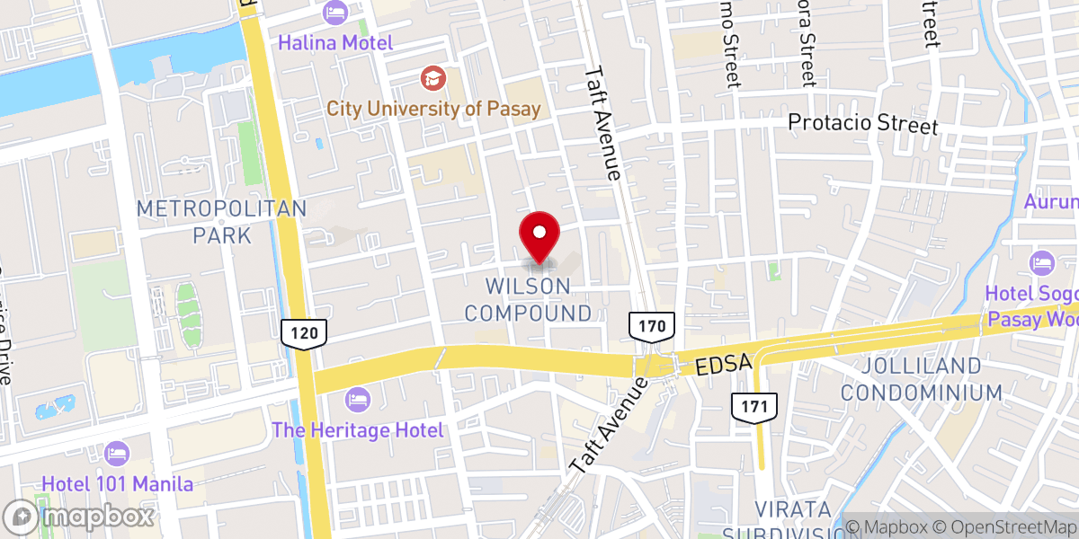 Map showing location of United Evangelical Church of Pasay