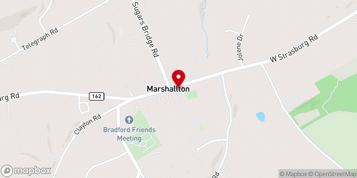 Map showing location of Marshallton United Methodist Church