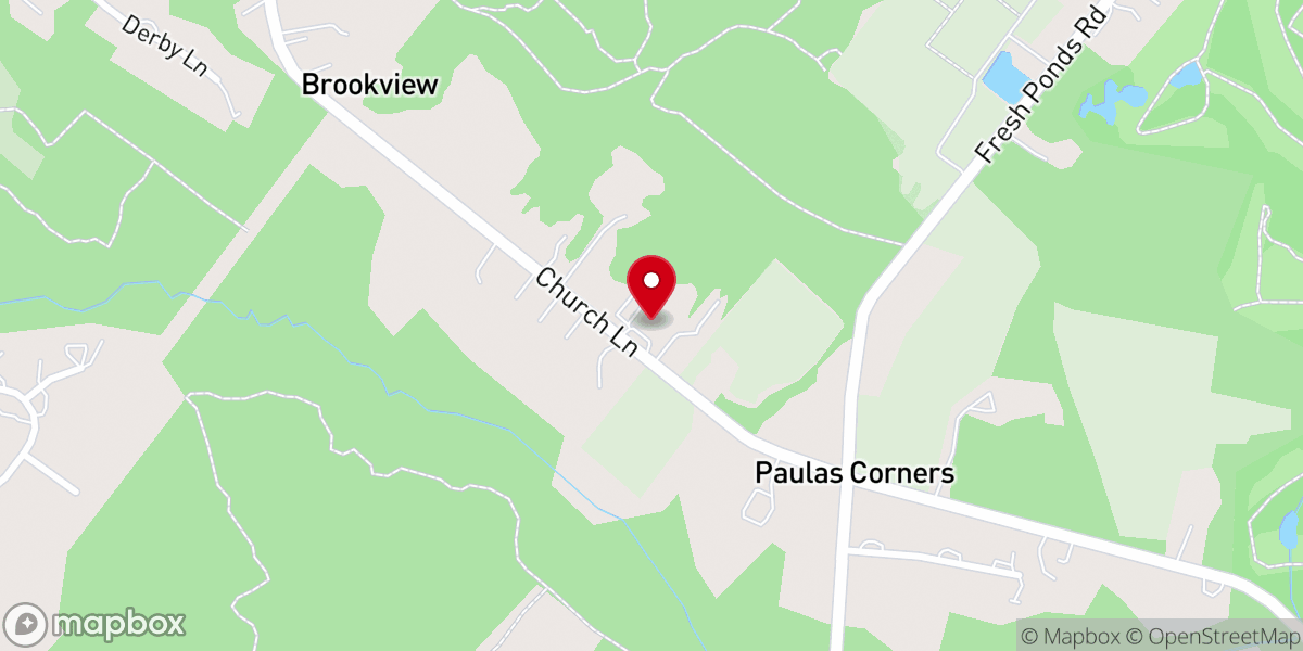 Map showing location of Central Jersey Church