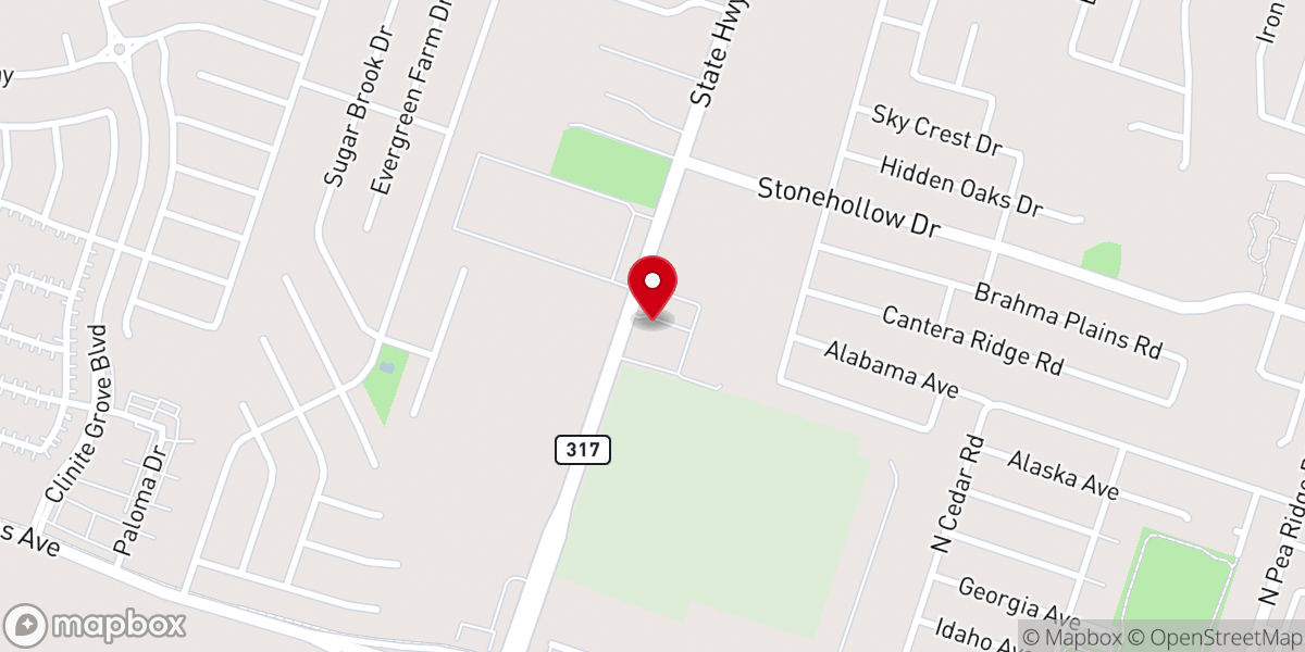 Map showing location of Lakeview Baptist Church