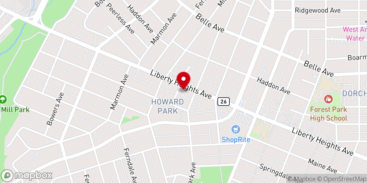 Map showing location of Rising Son Baptist Church