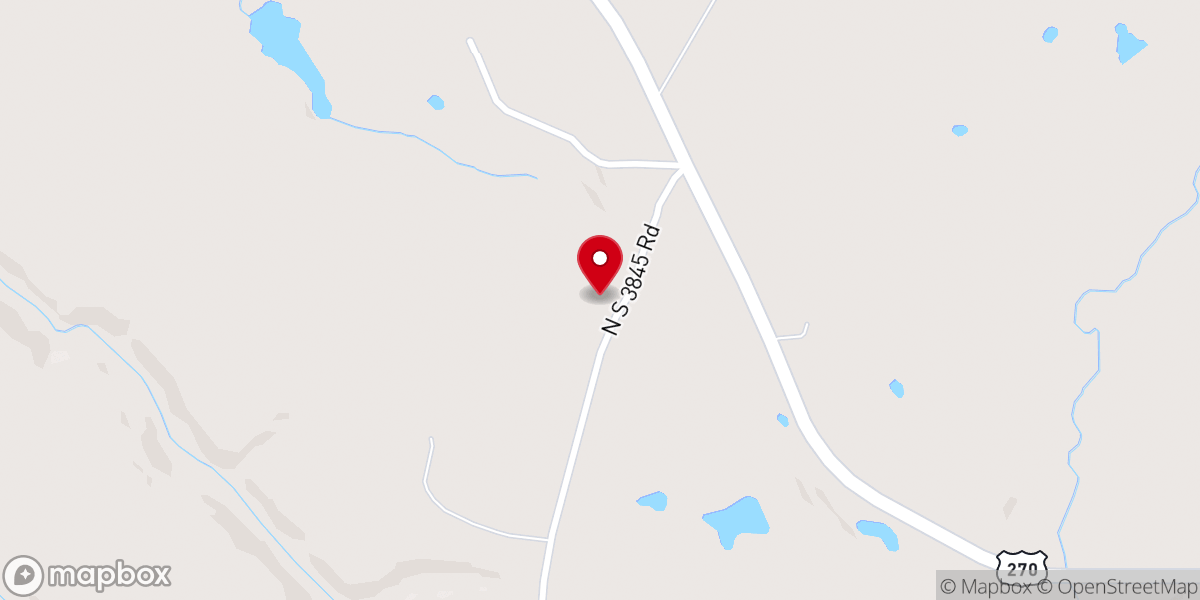 Map showing location of Center Cross Cowboy Church