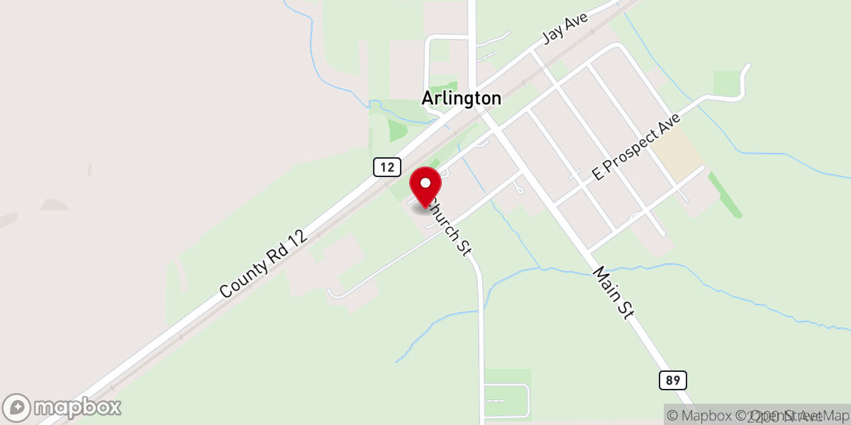 Map showing location of Saint Patrick Catholic Church, Arlington