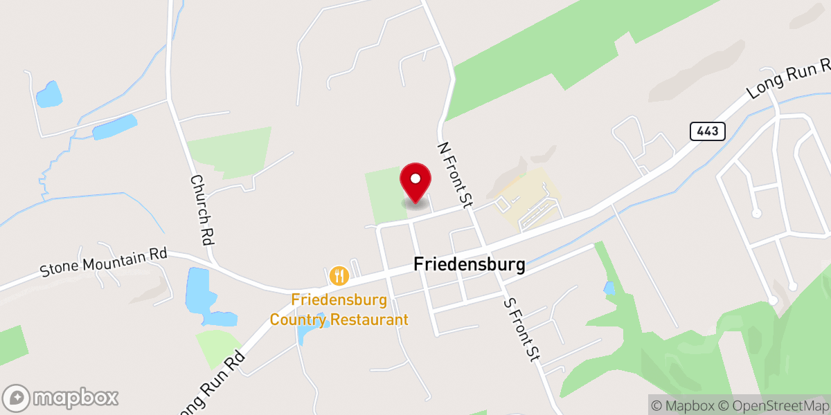Map showing location of St. John's Reformed Church