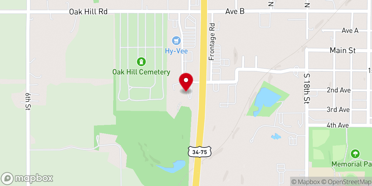 Map showing location of First Baptist Church of Plattsmouth