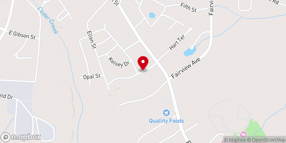 Map showing location of Serenity Baptist Church