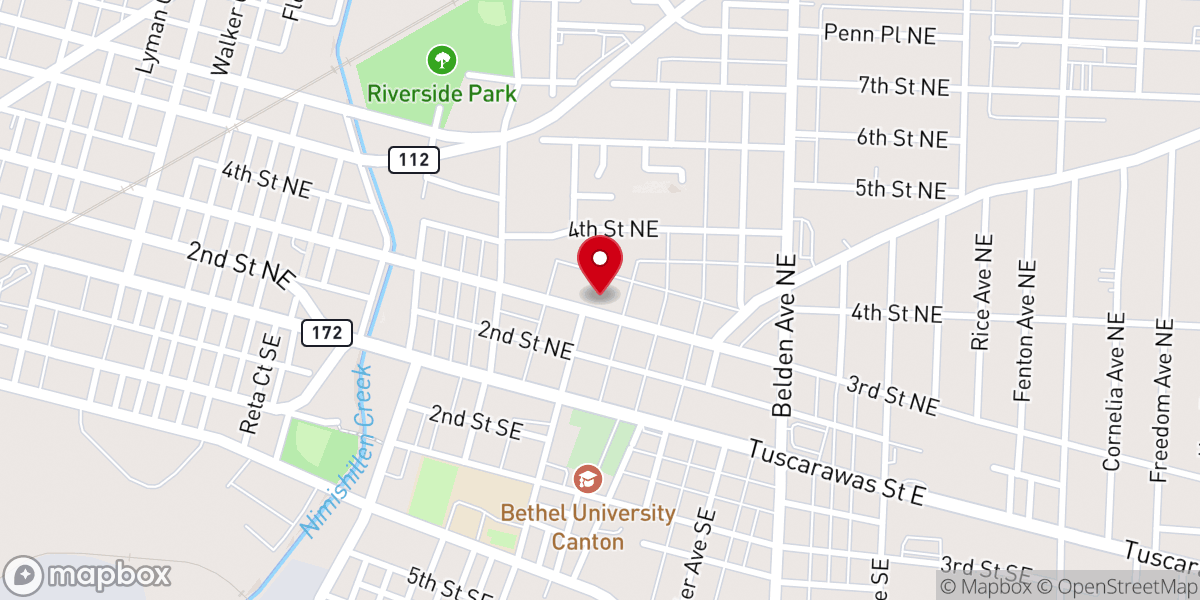 Map showing location of Jerusalem Baptist Church