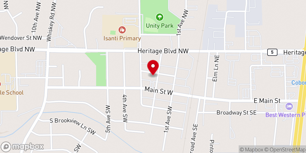 Map showing location of Faith Lutheran Church
