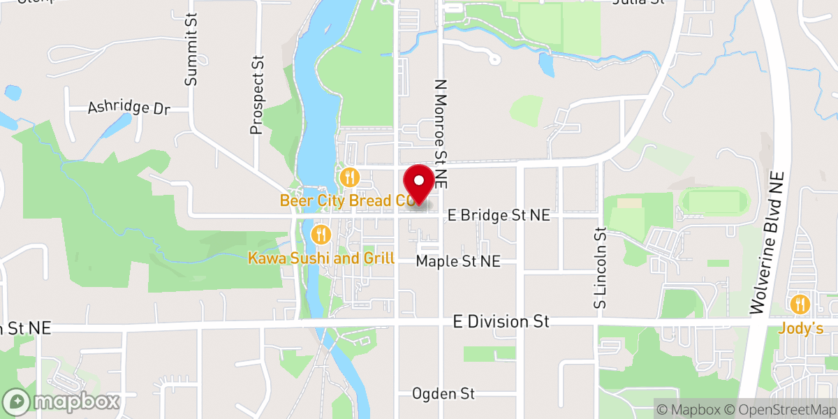 Map showing location of Rockford Lanes