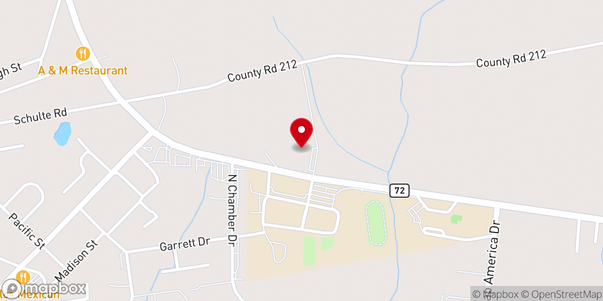 Map showing location of Faith Family Worship Center