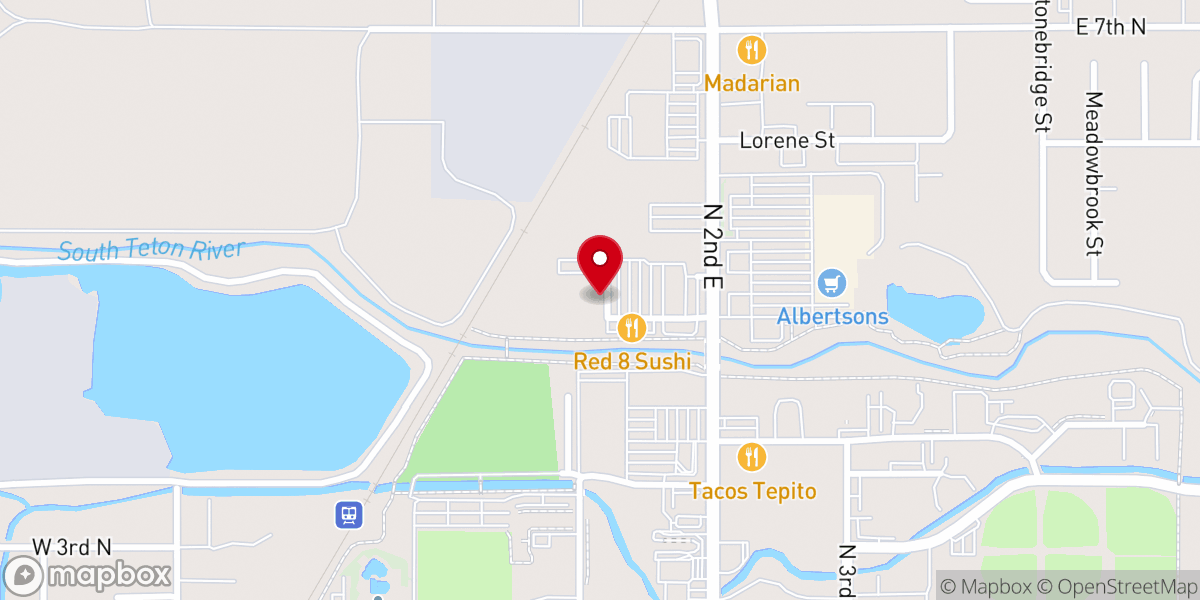 Map showing location of FatCats Rexburg