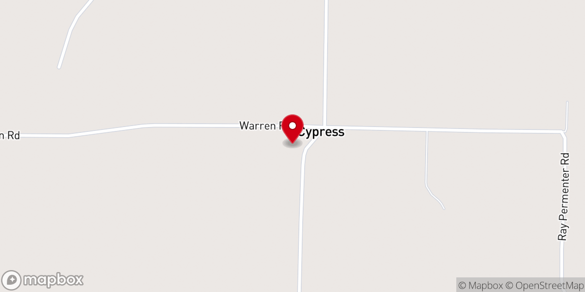 Map showing location of Cypress community church