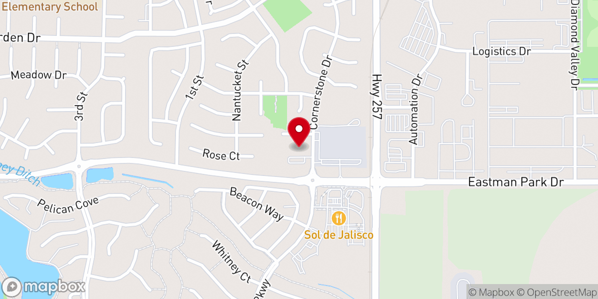 Map showing location of Longs Peak Baptist Association