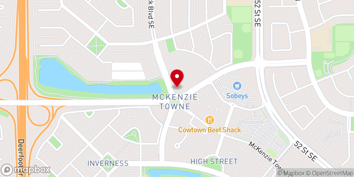 Map showing location of RCCG Jesus Palace Calgary