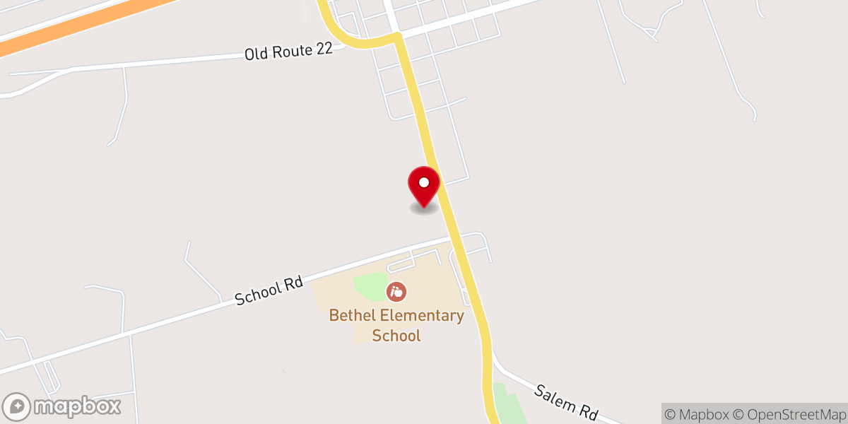 Map showing location of Salem Lutheran Church
