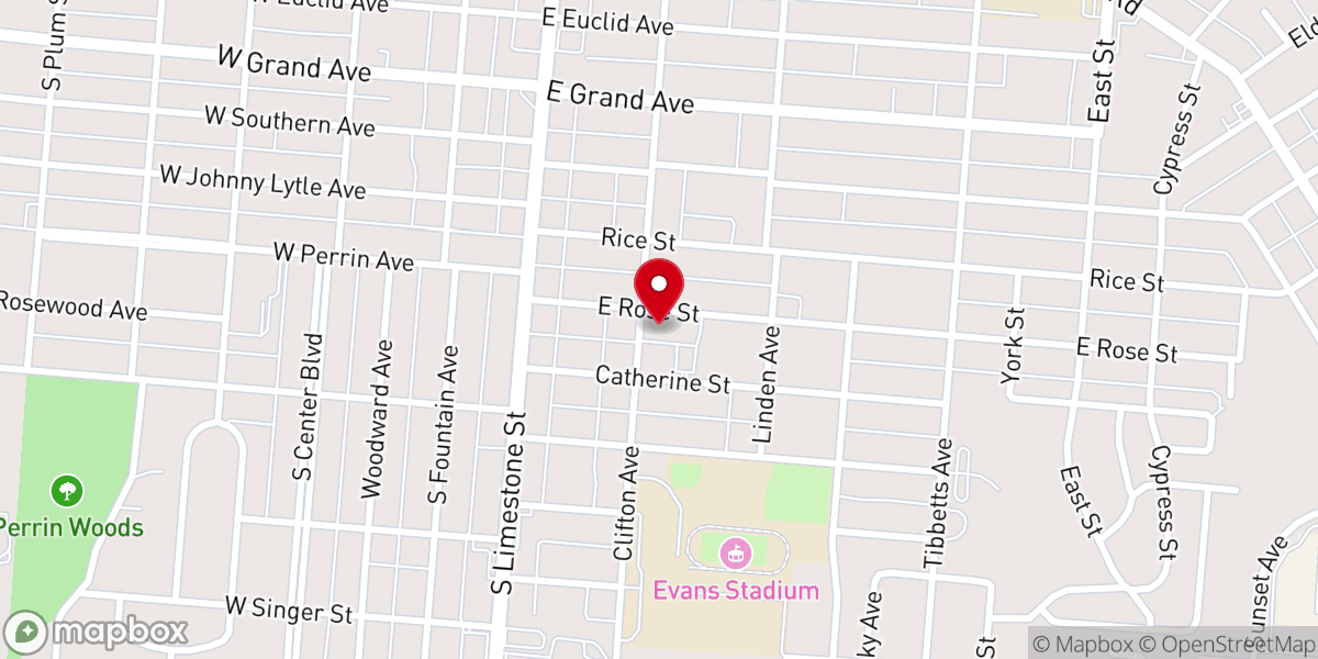 Map showing location of Clifton Ave Church of God