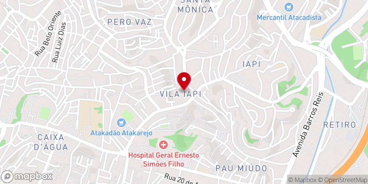 Map showing location of Igreja Batista Nova Betel
