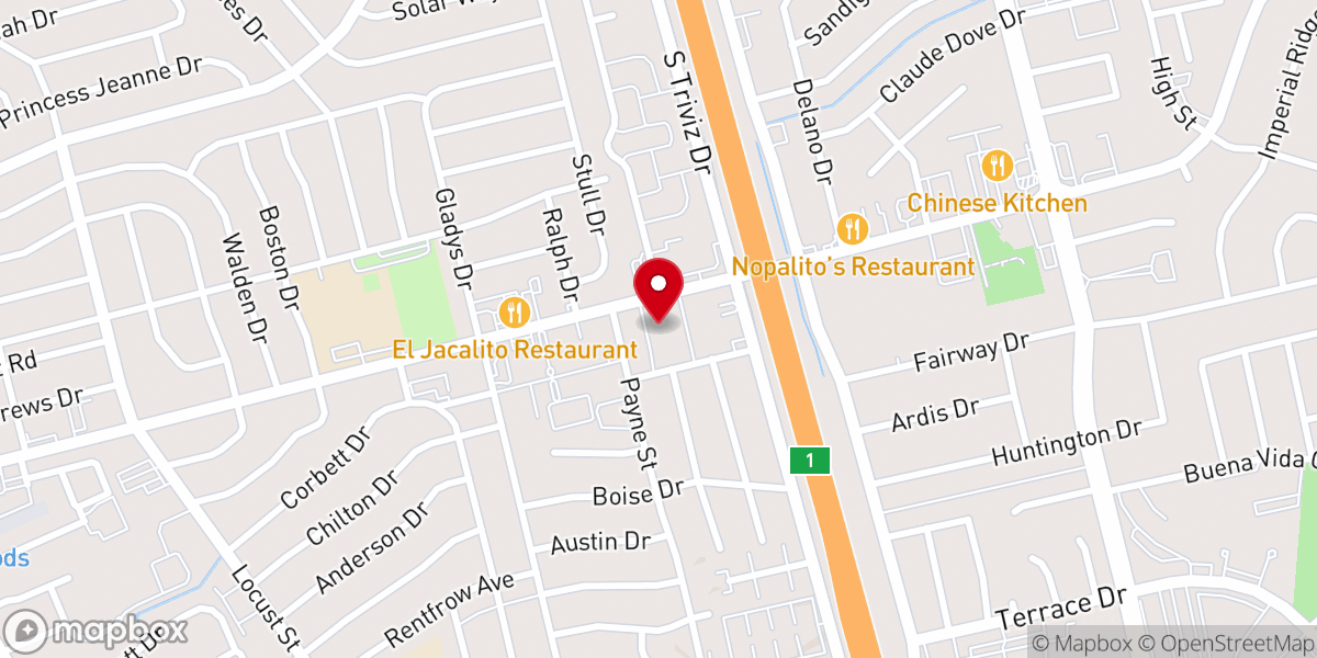 Map showing location of Temple Baptist Church