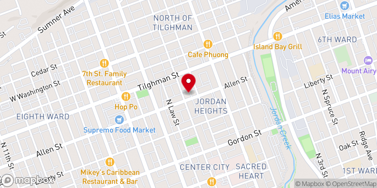 Map showing location of The Lehigh Conference of Churches