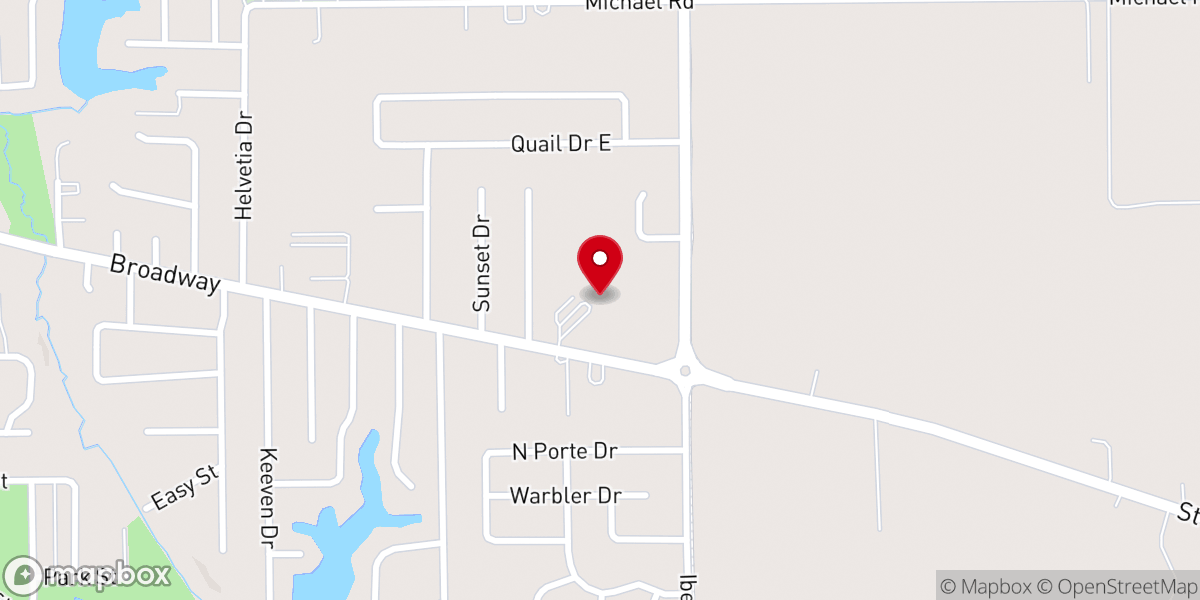 Map showing location of Hope Lutheran Church