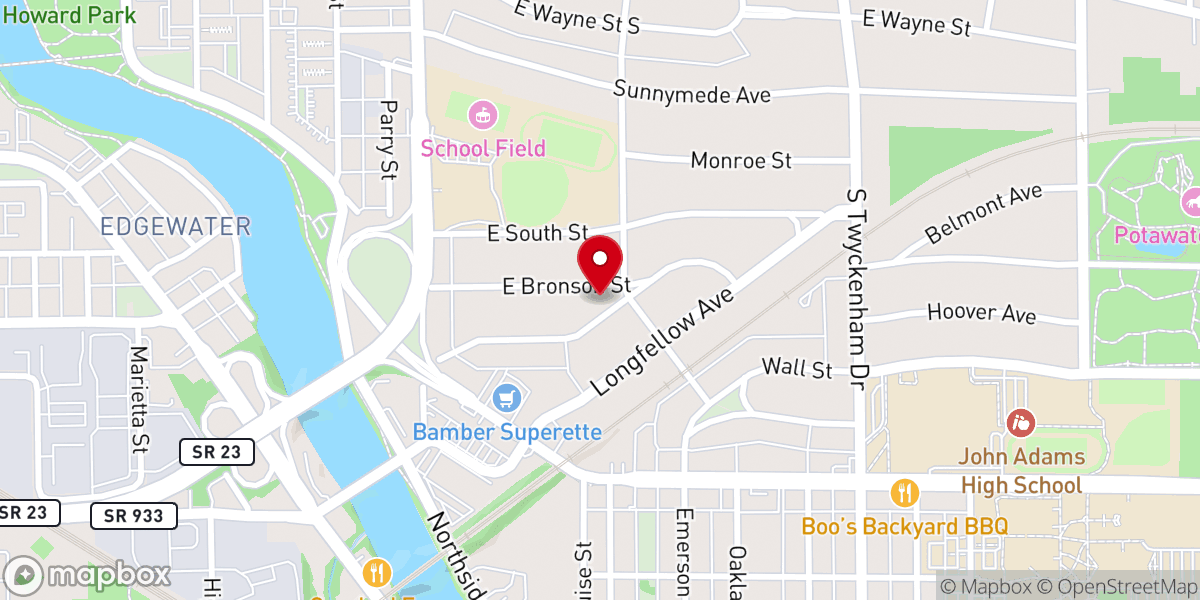 Map showing location of Progressive Missionary Baptist Church