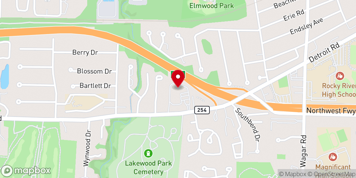Map showing location of Rocky River Presbyterian Church