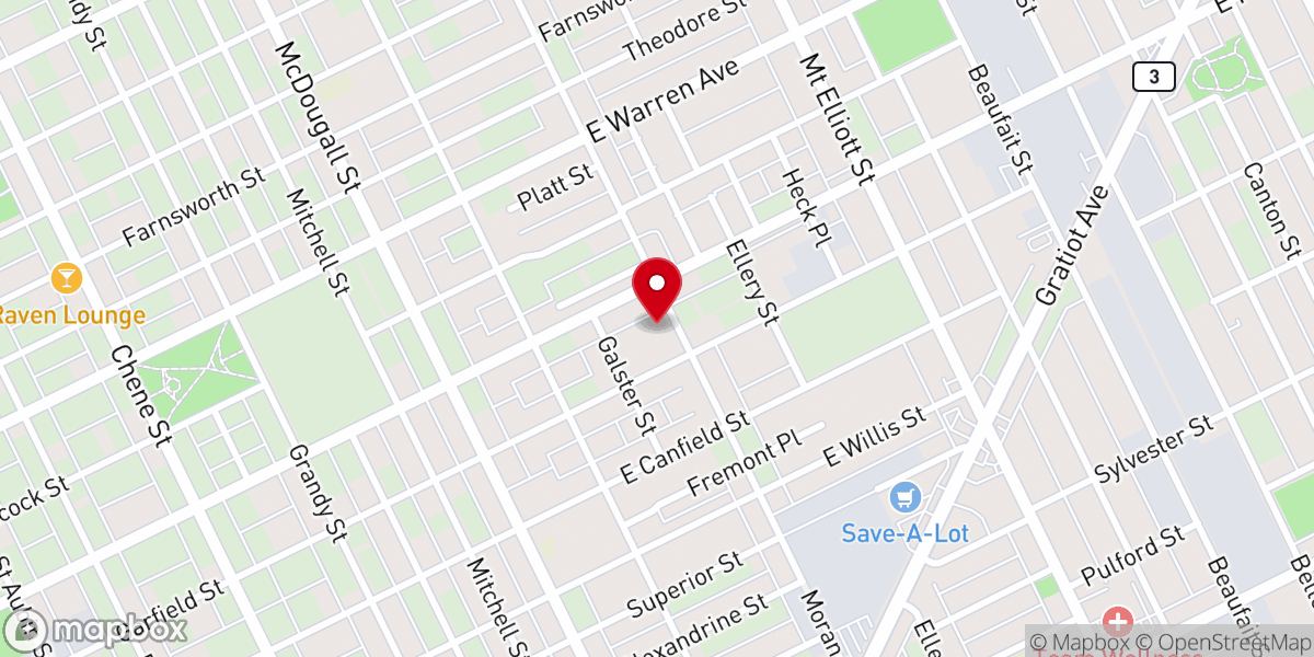 Map showing location of Buelah First Baptist Church