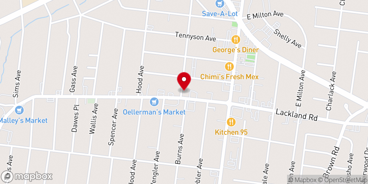 Map showing location of Overland Pentecostal Church