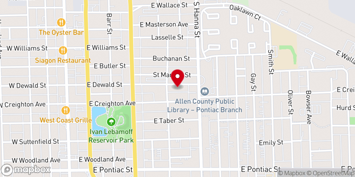 Map showing location of St. Peter's Catholic Church Rectory & Office