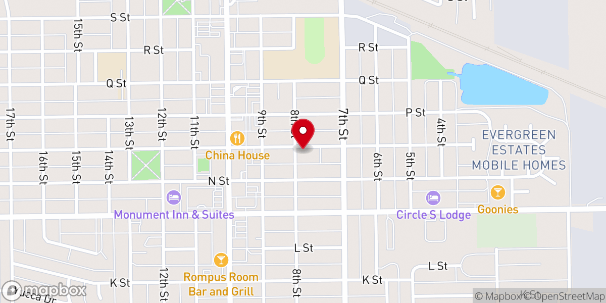 Map showing location of Oregon Trail Church of the Nazarene