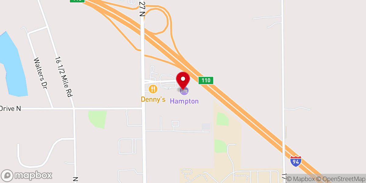 Map showing location of Hampton Inn Marshall