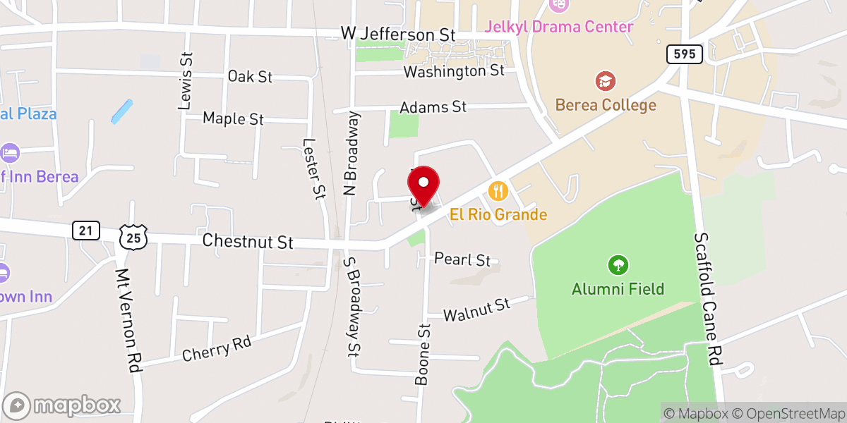 Map showing location of Berea United Methodist Church