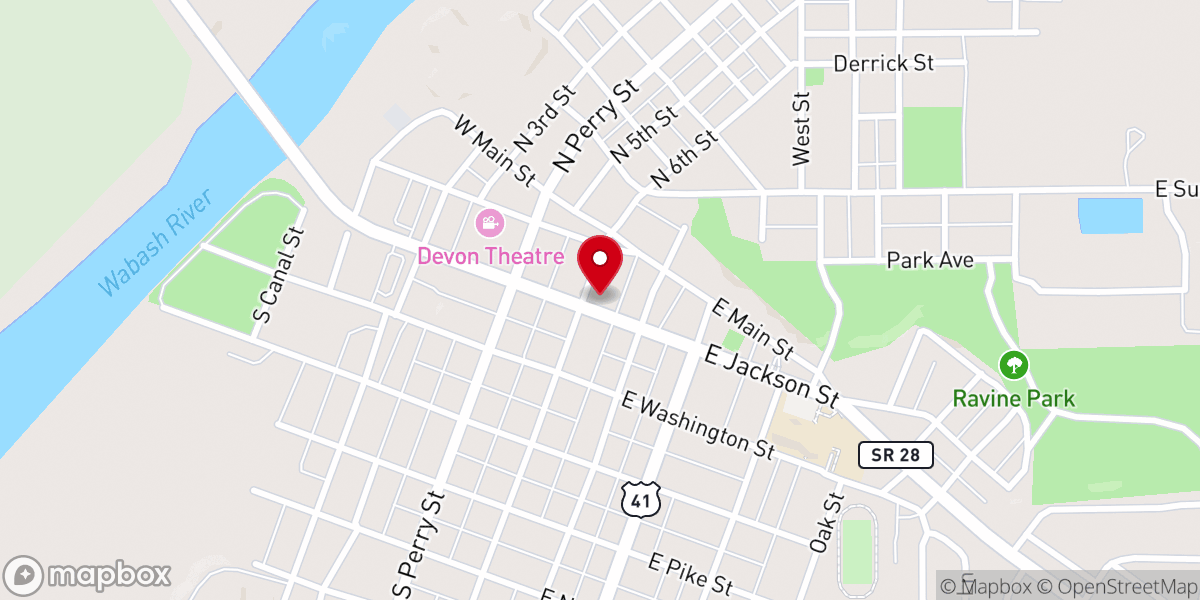Map showing location of Attica First United Methodist Church