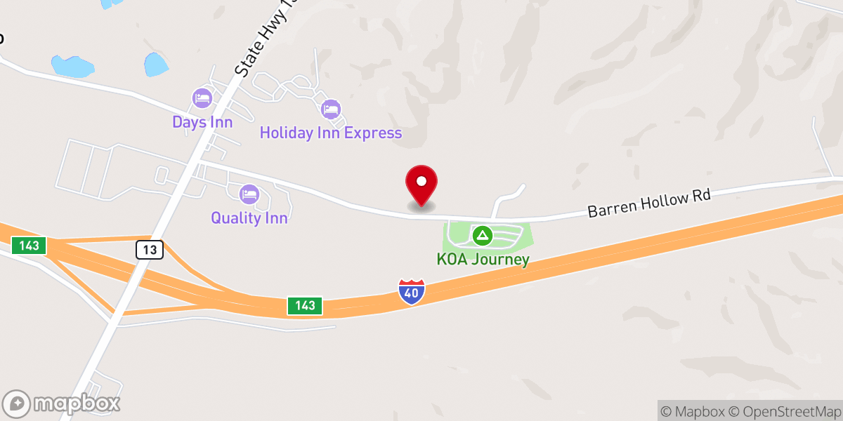 Map showing location of Buffalo Baptist Church