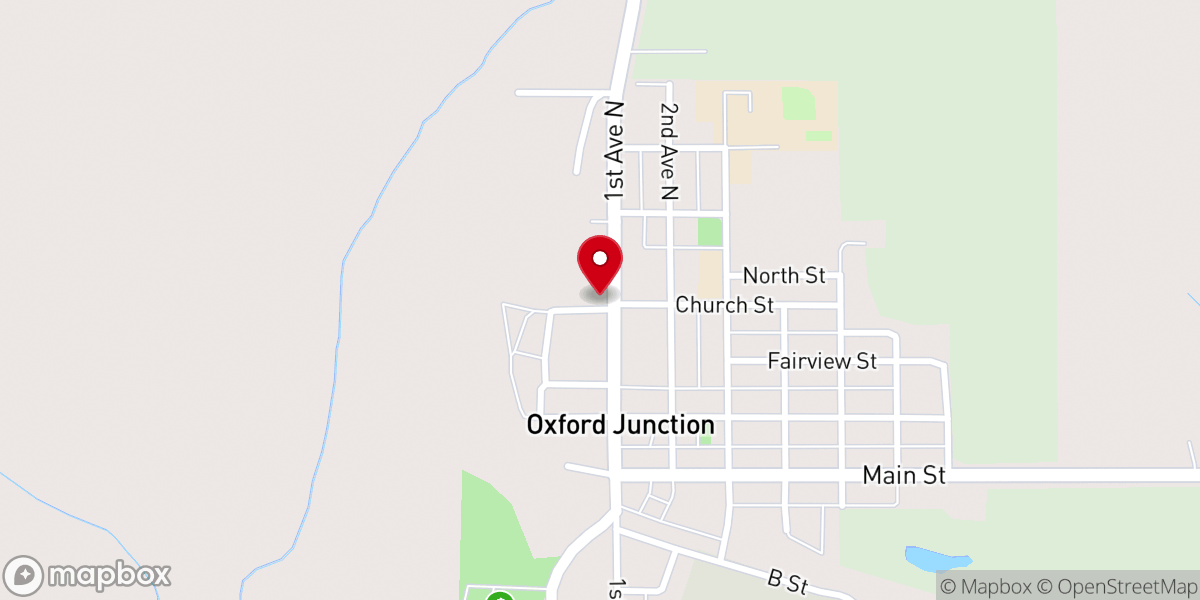 Map showing location of St. Mark's Lutheran Church