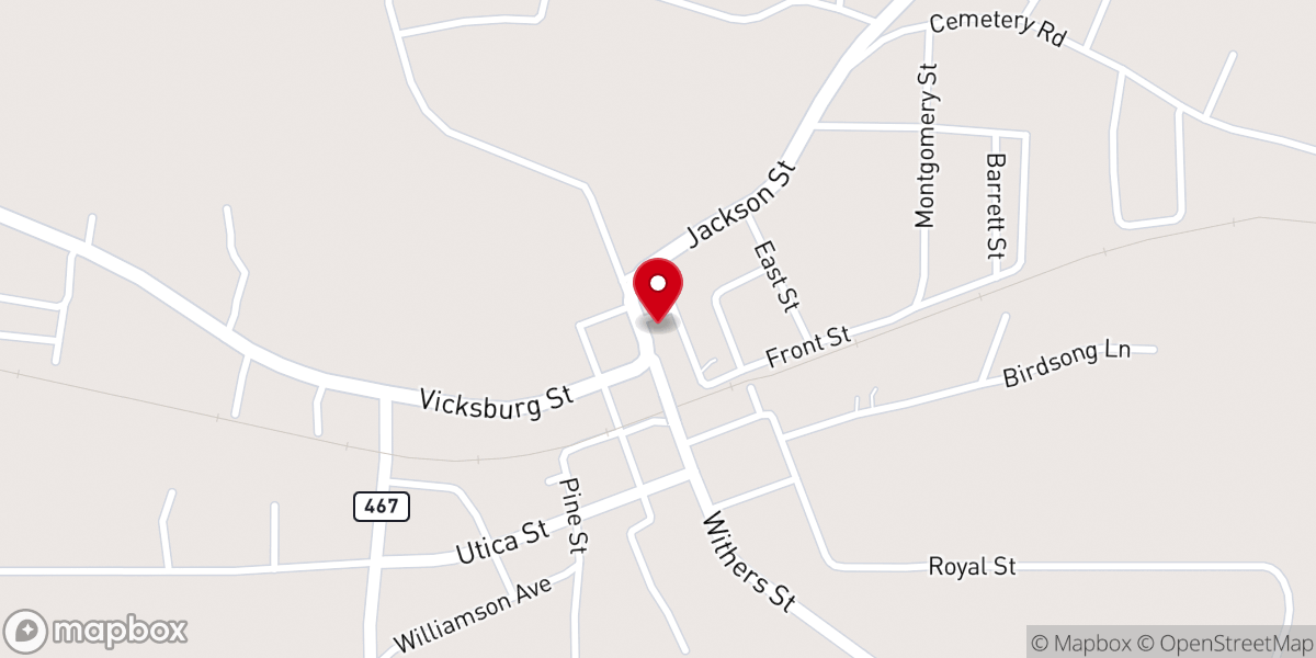Map showing location of Edwards United Methodist Church