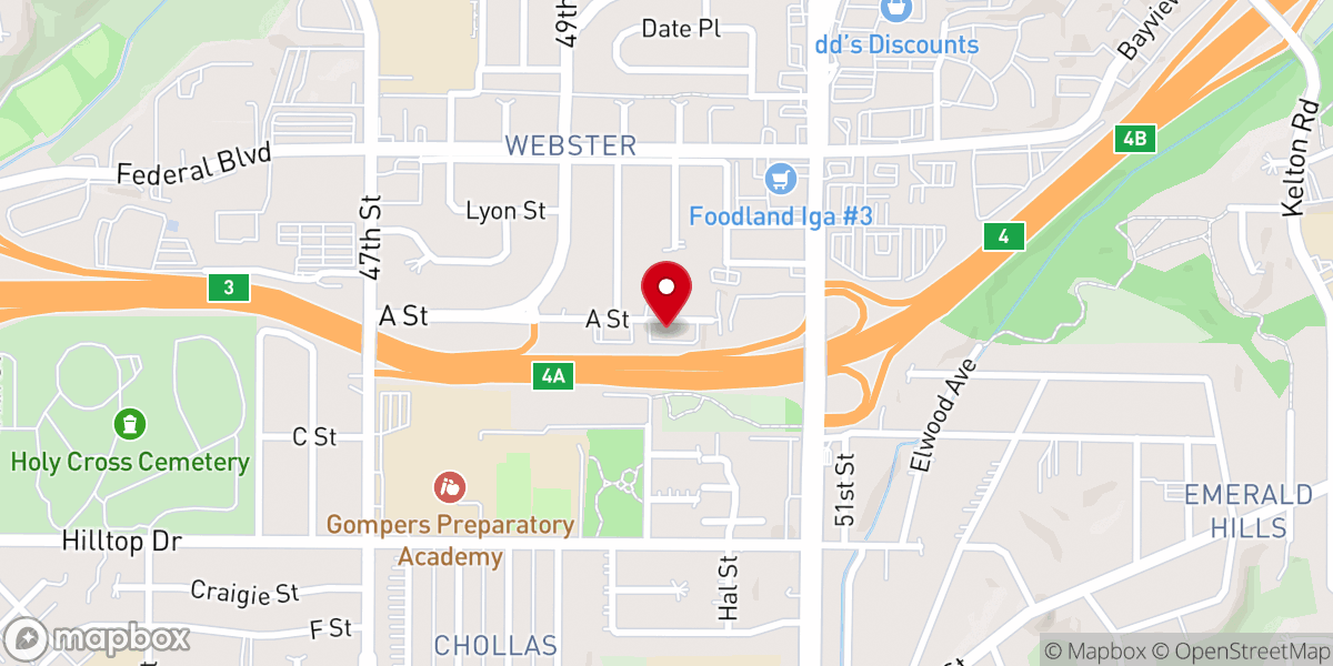 Map showing location of Pilgrim Progressive Baptist