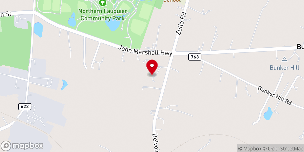 Map showing location of Belvoir Assembly of God