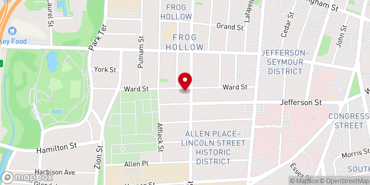 Map showing location of Faith Temple Assembly-God Inc