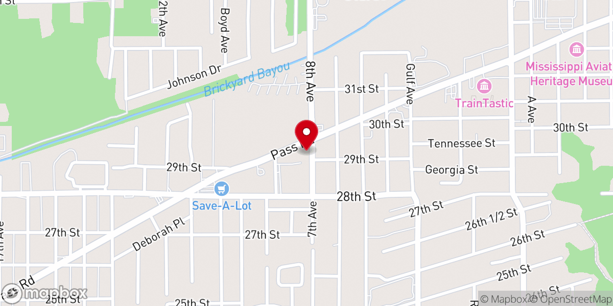 Map showing location of Guinn Memorial Methodist Church