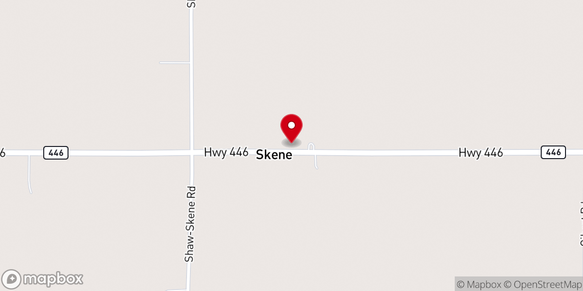 Map showing location of Skene Baptist Church