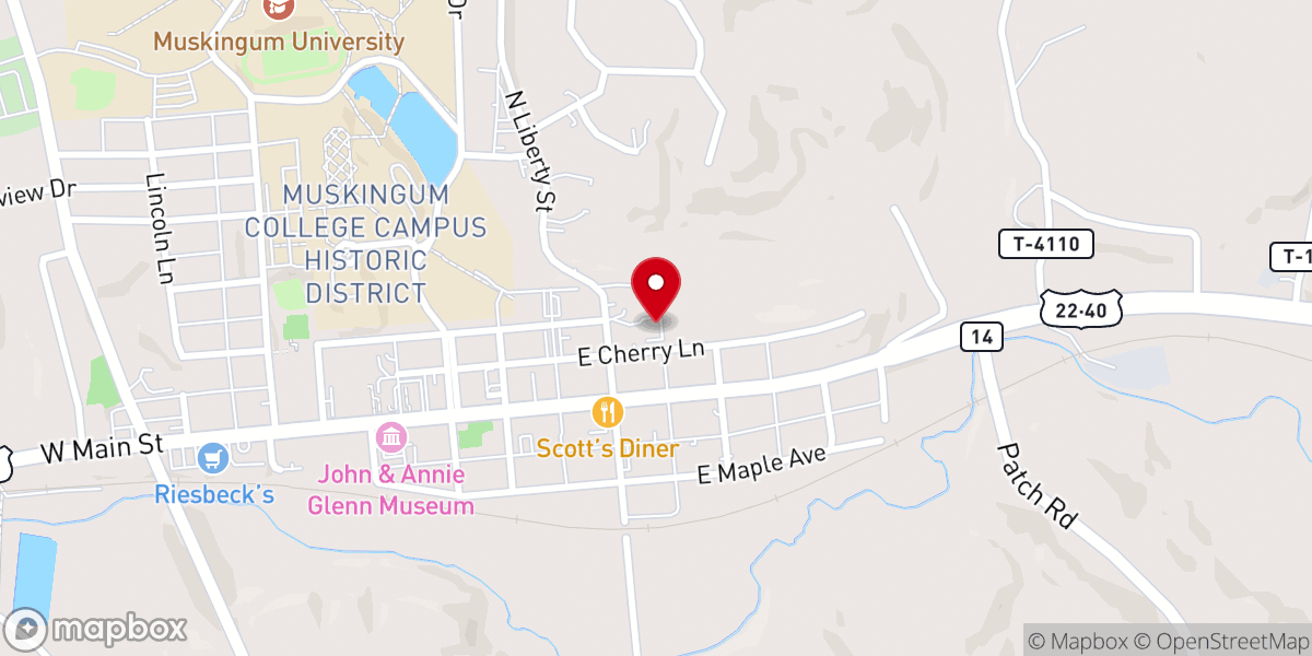 Map showing location of Westminster Presbyterian Church