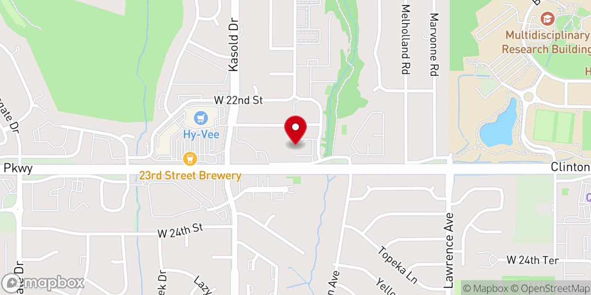 Map showing location of Lawrence 360 Church