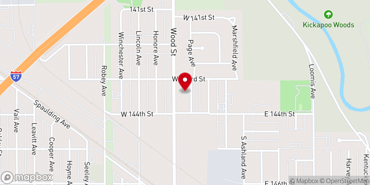 Map showing location of New Life Church of the Harvest